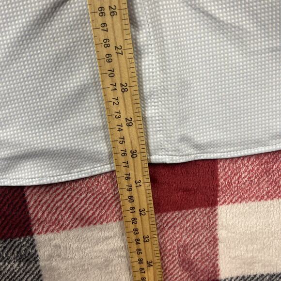 Mizzen Main Performance Shirt Mens M Blue Check Trim Fit Maylard Button *stain - Picture 7 of 11